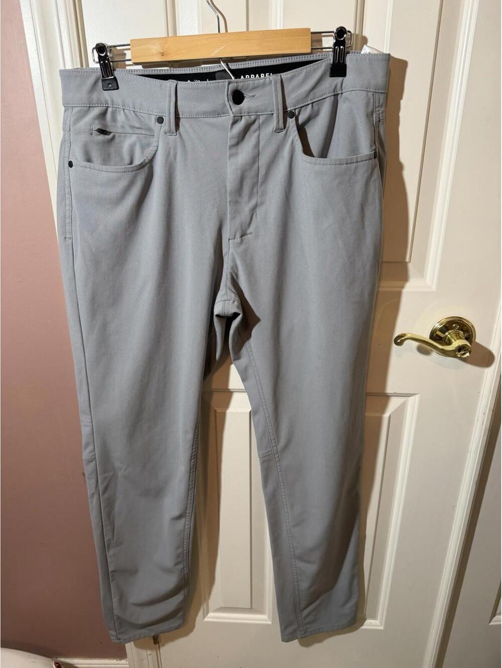 Projek Raw Tech Apparel Flux 2.0 Dri Flex Stretch Travel Pants Mens Size 34 Gray